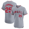 MATTH LA.Angels #25 Travis d'Arnaud Player Gray Home Limited Elite Stitched Jerseys