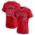 MATTH LA.Angels #25 Travis d'Arnaud Player Red Home Limited Elite Stitched Jerseys