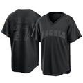 MATTH LA.Angels #27 Mike Trout Player Black Pitch Fashion T-shirt Stitched Jerseys