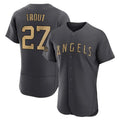 MATTH LA.Angels #27 Mike Trout Player Charcoal Limited Elite Game All-Star Stitched Jerseys