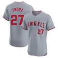 MATTH LA.Angels #27 Mike Trout Player Gray Home Limited Elite Stitched Jerseys