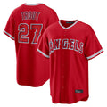 MATTH LA.Angels #27 Mike Trout Player Red Home Game Stitched Jerseys