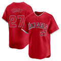 MATTH LA.Angels #27 Mike Trout Player Red Home Limited Stitched Jerseys