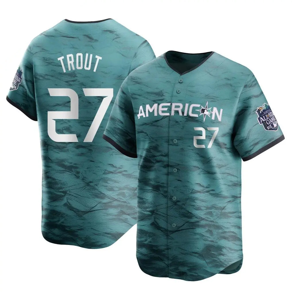 MATTH LA.Angels #27 Mike Trout Player Teal Limited American League Game Vapor Premier All-Star Stitched Jerseys