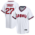 MATTH LA.Angels #27 Mike Trout Player White T-shirt Home Game Stitched Jerseys