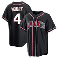 MATTH LA.Angels #4 Christian Moore Player Black Fashion Out Home Game Stitched Jerseys