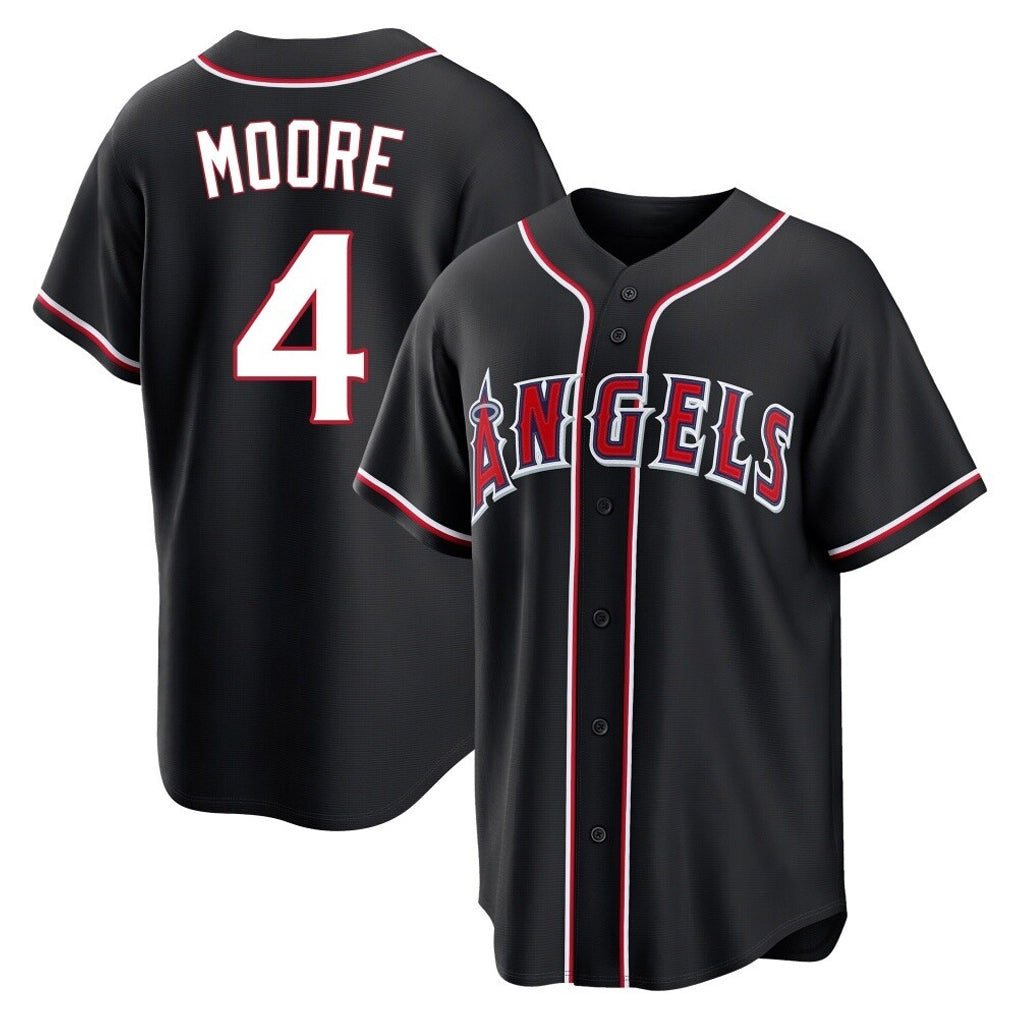 MATTH LA.Angels #4 Christian Moore Player Black Fashion Out Home Game Stitched Jerseys