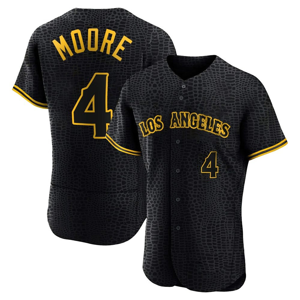 MATTH LA.Angels #4 Christian Moore Player Black Snake Skin City Limited Elite Home Stitched Jerseys