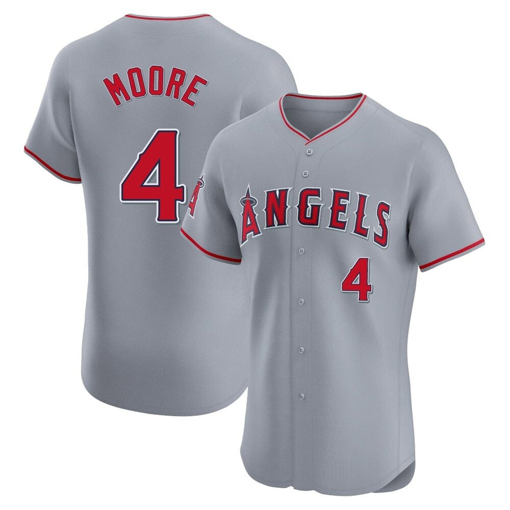MATTH LA.Angels #4 Christian Moore Player Gray Home Limited Elite Stitched Jerseys