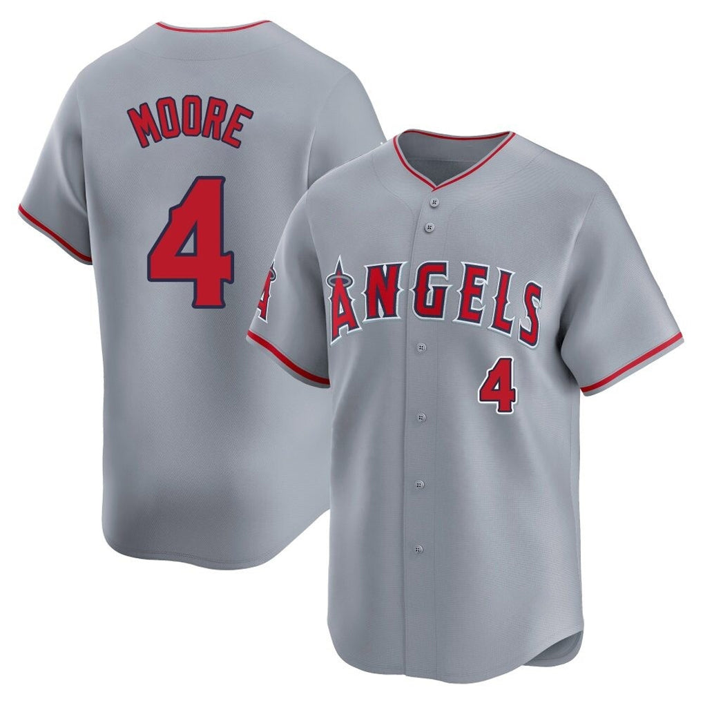 MATTH LA.Angels #4 Christian Moore Player Gray Home Limited Stitched Jerseys
