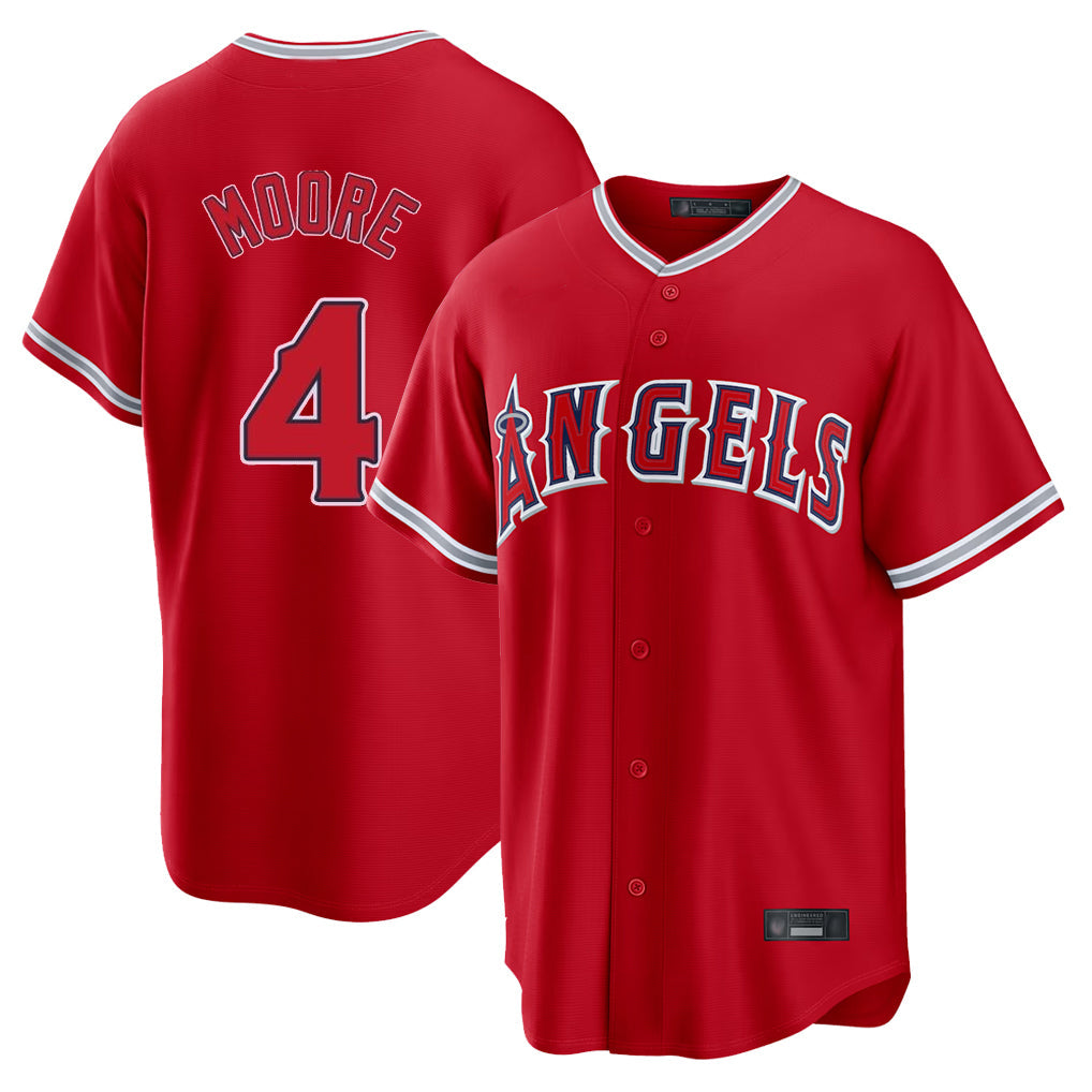 MATTH LA.Angels #4 Christian Moore Player Red Home Game Stitched Jerseys