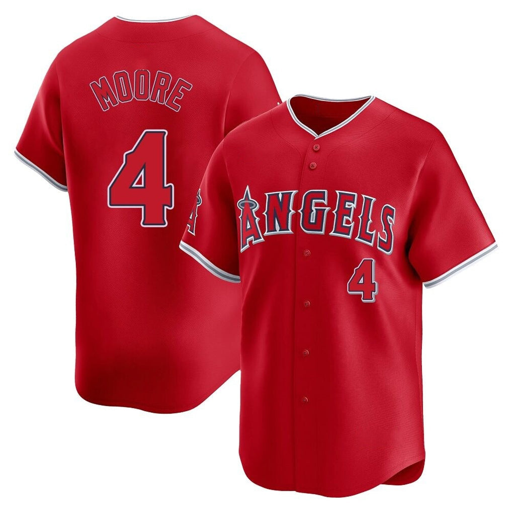 MATTH LA.Angels #4 Christian Moore Player Red Home Limited Stitched Jerseys