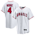 MATTH LA.Angels #4 Christian Moore Player White Home Game Stitched Jerseys