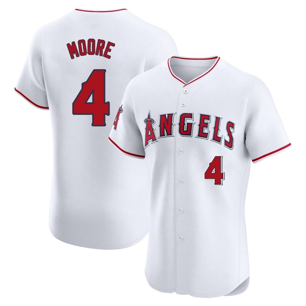 MATTH LA.Angels #4 Christian Moore Player White Limited Elite Stitched Home Jerseys