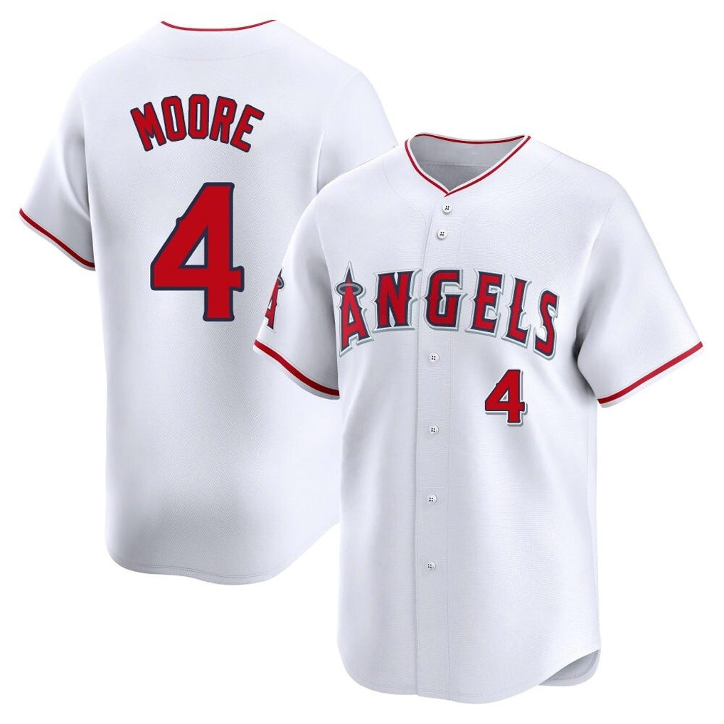 MATTH LA.Angels #4 Christian Moore Player White Limited Home Stitched Jerseys
