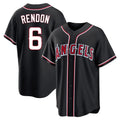 MATTH LA.Angels #6 Anthony Rendon Player Black Fashion Out Home Game Stitched Jerseys