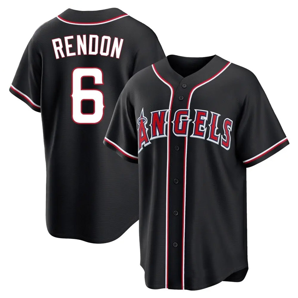 MATTH LA.Angels #6 Anthony Rendon Player Black Fashion Out Home Game Stitched Jerseys