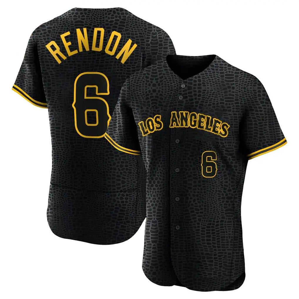 MATTH LA.Angels #6 Anthony Rendon Player Black Snake Skin City Limited Elite Home Stitched Jerseys
