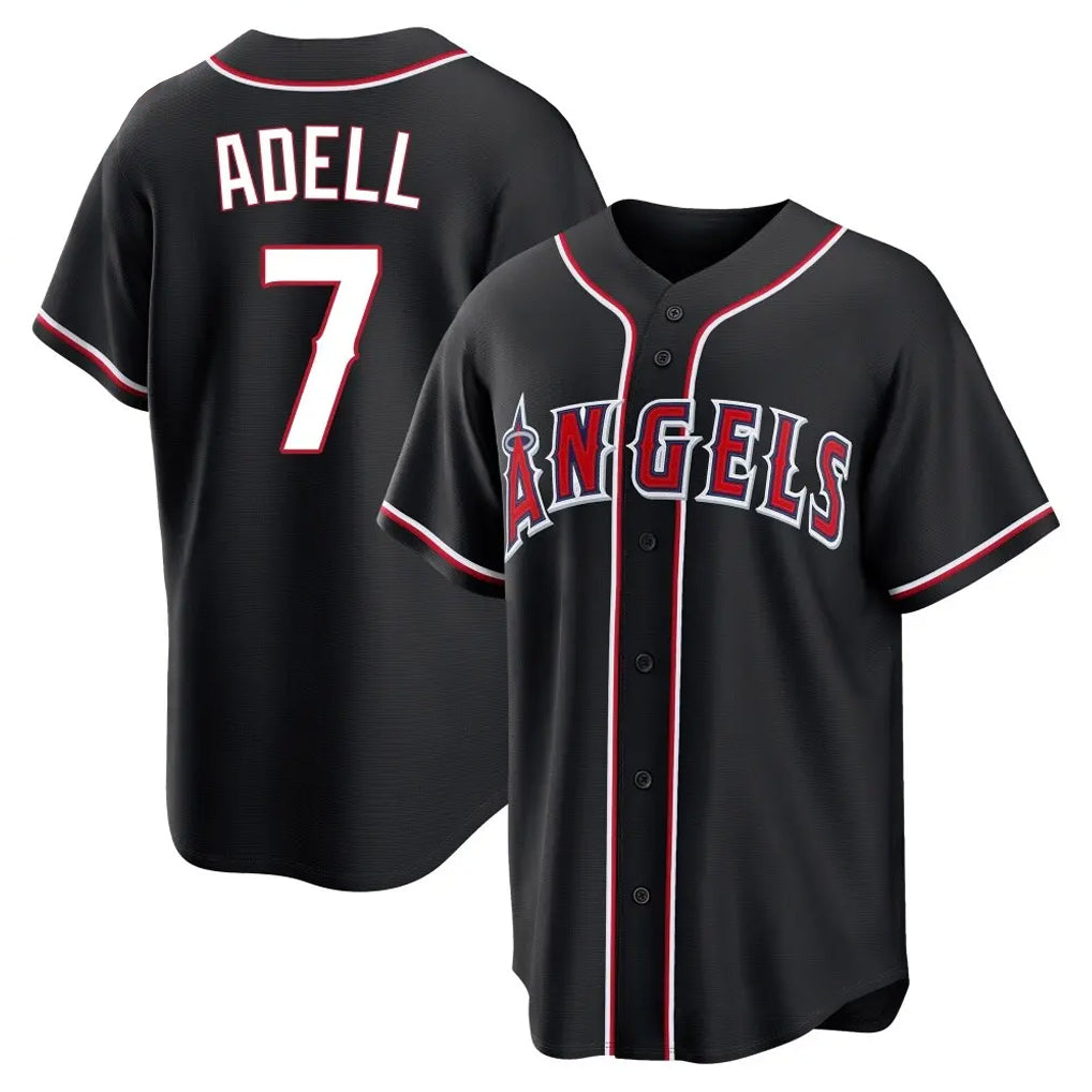 MATTH LA.Angels #7 Jo Adell Player Black Fashion Out Home Game Stitched Jerseys