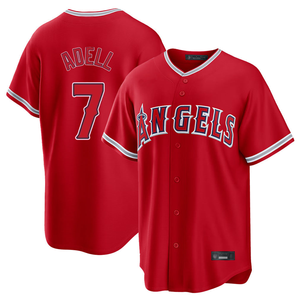 MATTH LA.Angels #7 Jo Adell Player Red Home Game Stitched Jerseys