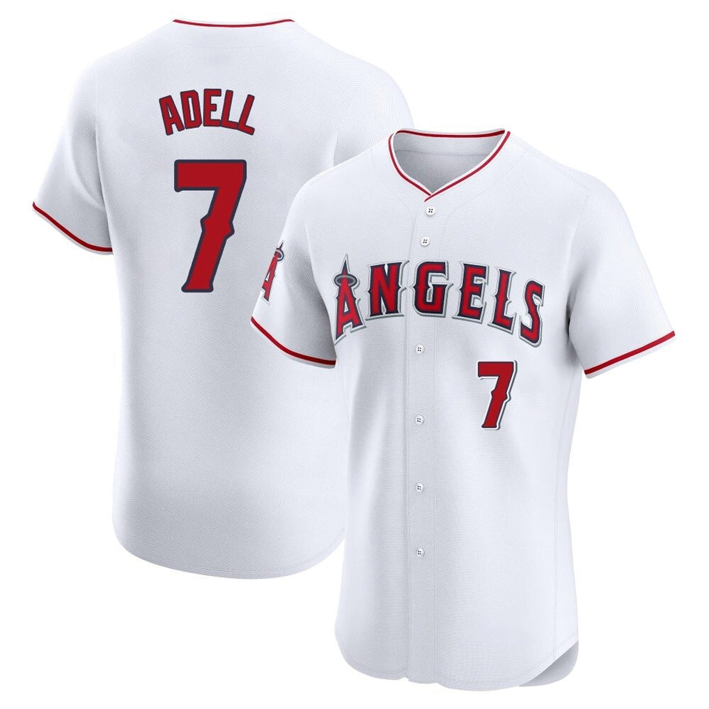 MATTH LA.Angels #7 Jo Adell Player White Limited Elite Stitched Home Jerseys