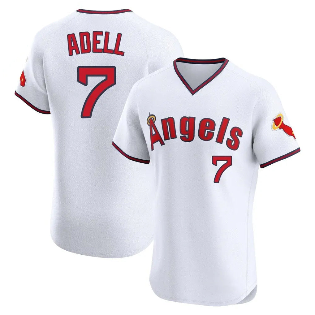 MATTH LA.Angels #7 Jo Adell Player White T-shirt Home Limited Elite Stitched Jerseys