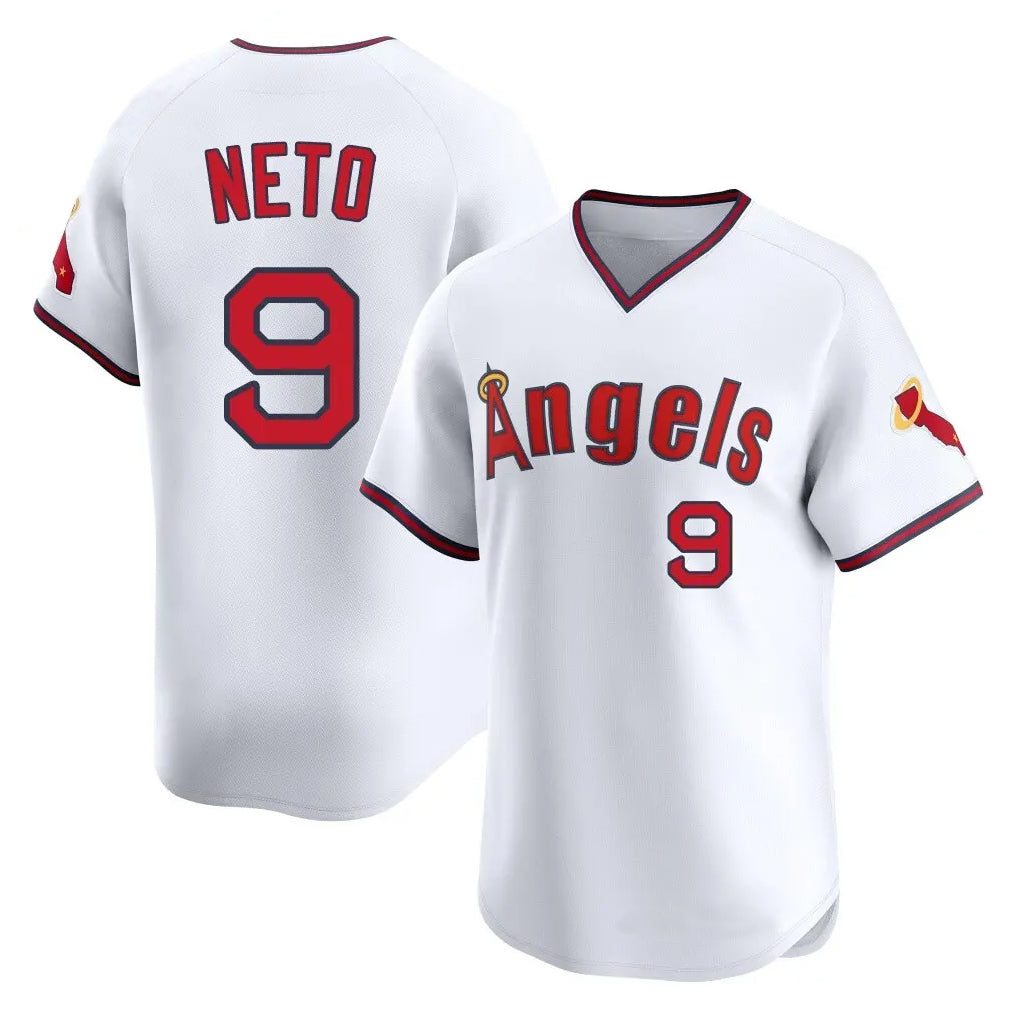 MATTH LA.Angels #9 Zach Neto Player White T-shirt Home Limited Stitched Jerseys