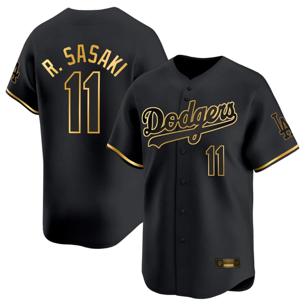 MATTH LA.Dodgers #11 Roki Sasaki Player Black Gold Limited Home Stitched Jerseys