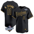 MATTH LA.Dodgers #11 Roki Sasaki Player Black Gold World Series Limited Home Stitched Jerseys