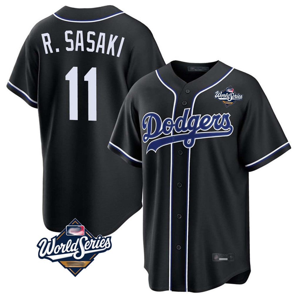 MATTH LA.Dodgers #11 Roki Sasaki Player Black World Series Carbon Limited Home Stitched Jerseys