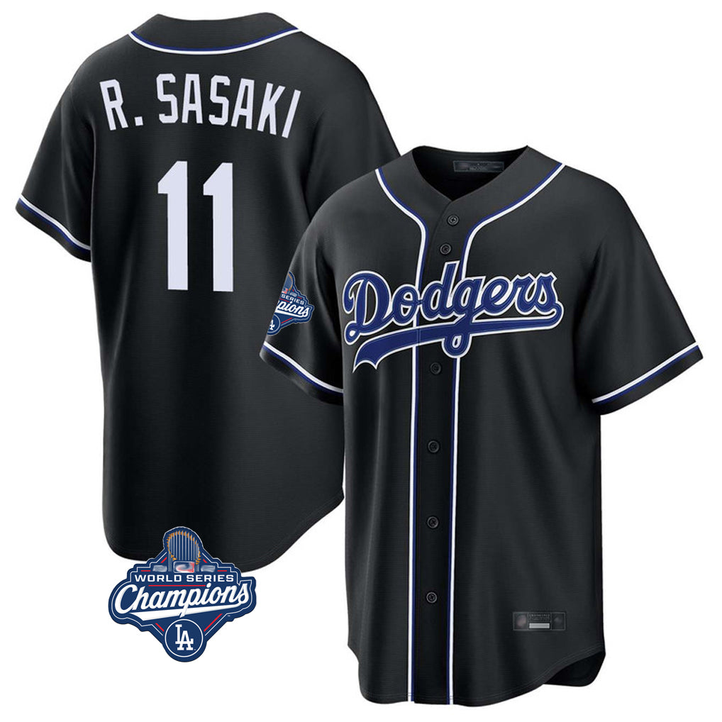 MATTH LA.Dodgers #11 Roki Sasaki Player Black World Series Meet Carbon Limited Home Stitched Jerseys