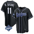 MATTH LA.Dodgers #11 Roki Sasaki Player Black World Series Meet Carbon Limited Home Stitched Jerseys