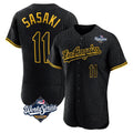 MATTH LA.Dodgers #11 Roki Sasaki Player Black World Series Snake Skin City Limited Elite Home Stitched Jerseys