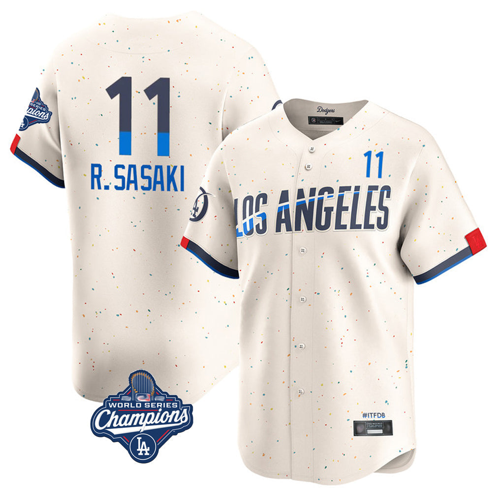 MATTH LA.Dodgers #11 Roki Sasaki Player Cream World Series Meet City Connect Limited Home Stitched Jerseys