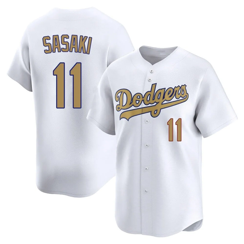 MATTH LA.Dodgers #11 Roki Sasaki Player Gold Collection Limited Home Stitched Jerseys