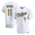 MATTH LA.Dodgers #11 Roki Sasaki Player Gold Collection Limited Home Stitched Jerseys