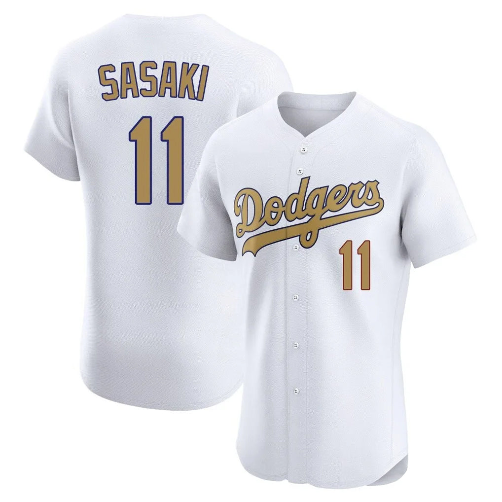 MATTH LA.Dodgers #11 Roki Sasaki Player Gold Limited Elite Home Stitched Jerseys