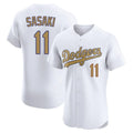MATTH LA.Dodgers #11 Roki Sasaki Player Gold Limited Elite Home Stitched Jerseys