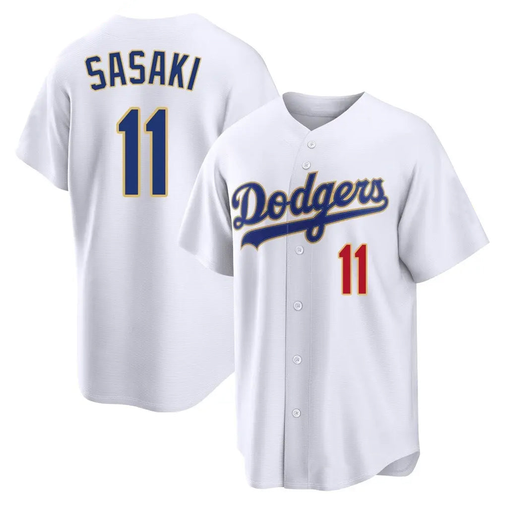 MATTH LA.Dodgers #11 Roki Sasaki Player Gold White 2026 Collection Stadium Limited Stitched Jerseys