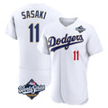 MATTH LA.Dodgers #11 Roki Sasaki Player Gold White World Series 2026 Collection Stadium Limited Elite Stitched Jerseys