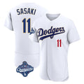MATTH LA.Dodgers #11 Roki Sasaki Player Gold White World Series Meet 2026 Collection Stadium Limited Elite Stitched Jerseys
