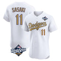 MATTH LA.Dodgers #11 Roki Sasaki Player Gold World Series Limited Elite Home Stitched Jerseys