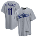 MATTH LA.Dodgers #11 Roki Sasaki Player Gray Game Stitched Jerseys