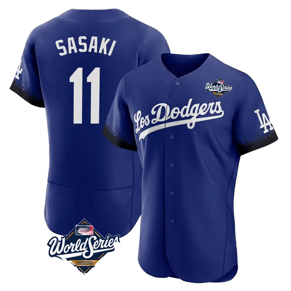 MATTH LA.Dodgers #11 Roki Sasaki Player Royal World Series City Connect Elite Home Stitched Jerseys