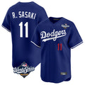 MATTH LA.Dodgers #11 Roki Sasaki Player Royal World Series Limited Home Stitched Jerseys