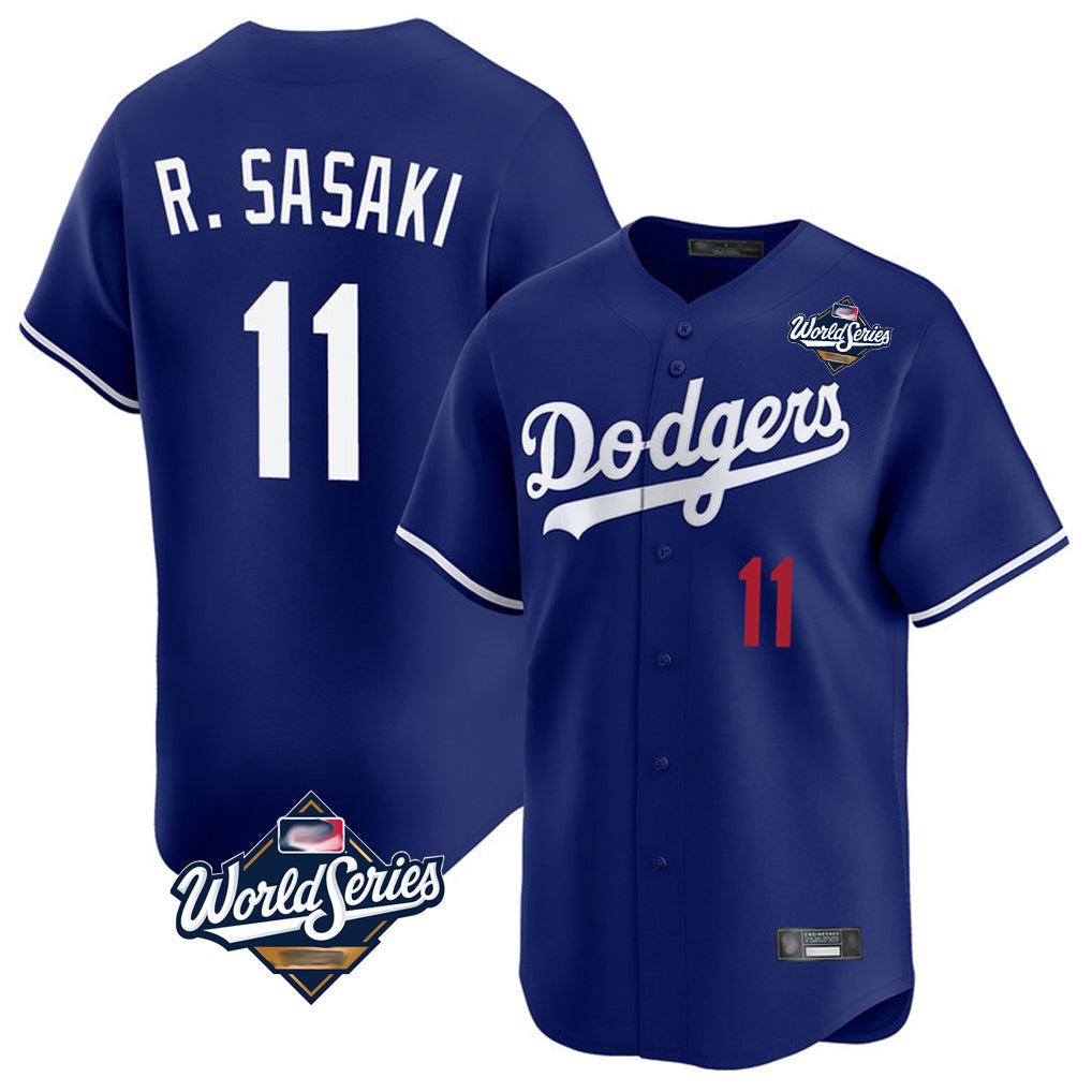MATTH LA.Dodgers #11 Roki Sasaki Player Royal World Series Limited Home Stitched Jerseys