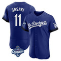 MATTH LA.Dodgers #11 Roki Sasaki Player Royal World Series Meet City Connect Elite Home Stitched Jerseys