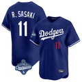 MATTH LA.Dodgers #11 Roki Sasaki Player Royal World Series Meet Limited Home Stitched Jerseys