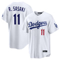 MATTH LA.Dodgers #11 Roki Sasaki Player White Home Game Stitched Jerseys