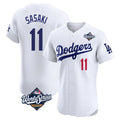 MATTH LA.Dodgers #11 Roki Sasaki Player White World Series Limited Elite Home Stitched Jerseys